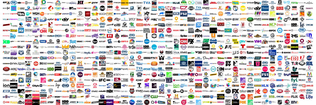 Añgunos de los más de 2,000 canales de TV en vivo disponibles